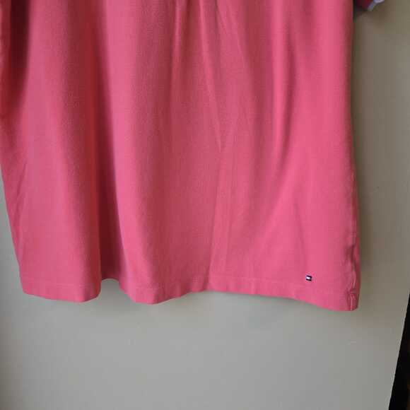 Tommy Hilfiger Women's Multicolor Polo Shirt Size XL Coral Blue Tenniscore Y2K - Picture 4 of 7